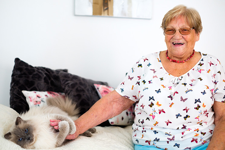 Senioren-WG Herbortgass Frau mit Katze