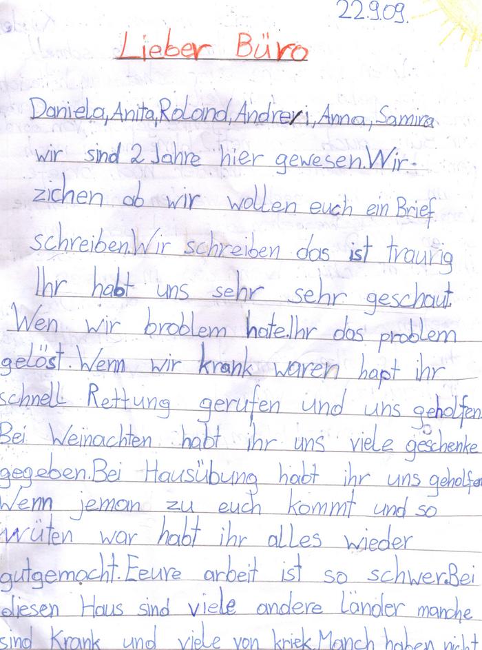 Abschiedsbrief von Magomed ArbeiterSamariterBund Österreichs