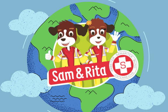 Sam & Rita, 2 händisch gezeichnete Rettungshunde
