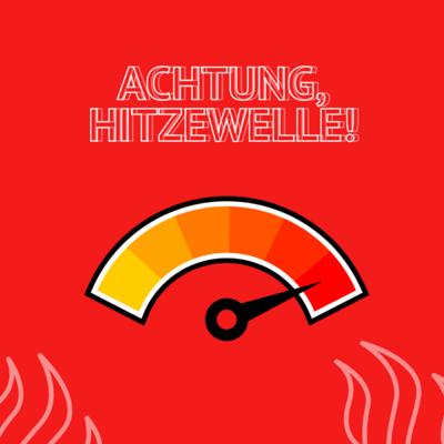 Achtung, Hitzewelle! Temperaturanzeige im roten Bereich.