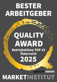 Auszeichnung für besten Arbeitgeber 2025, Betriebsklima TOP 15 Österreich.