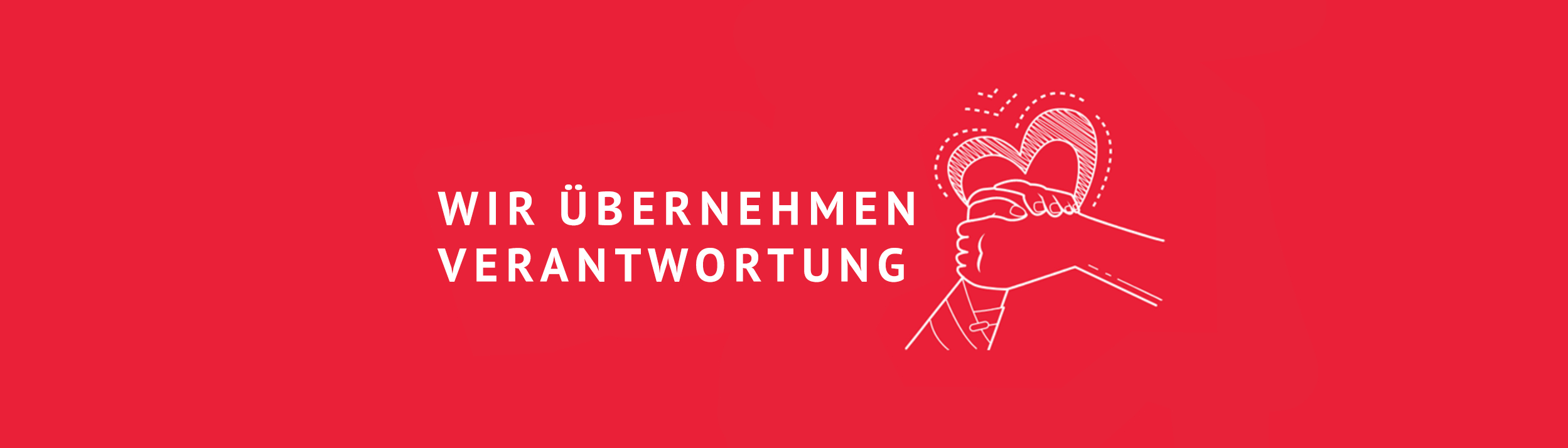 Helfende Hände vor Herz mit Schriftzug 