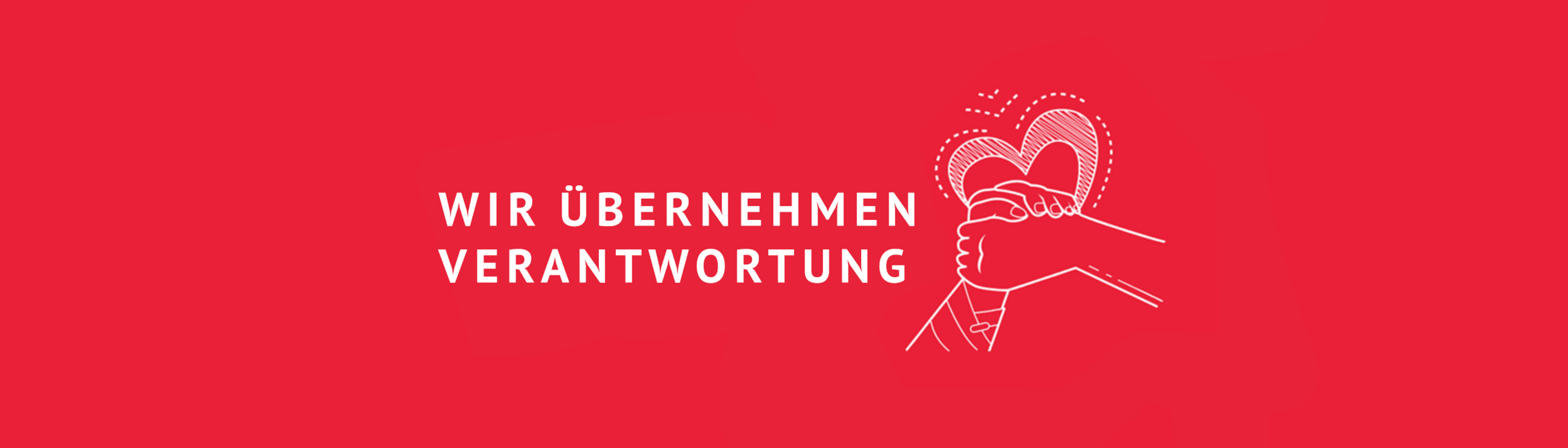 Helfende Hände vor Herz mit Schriftzug 