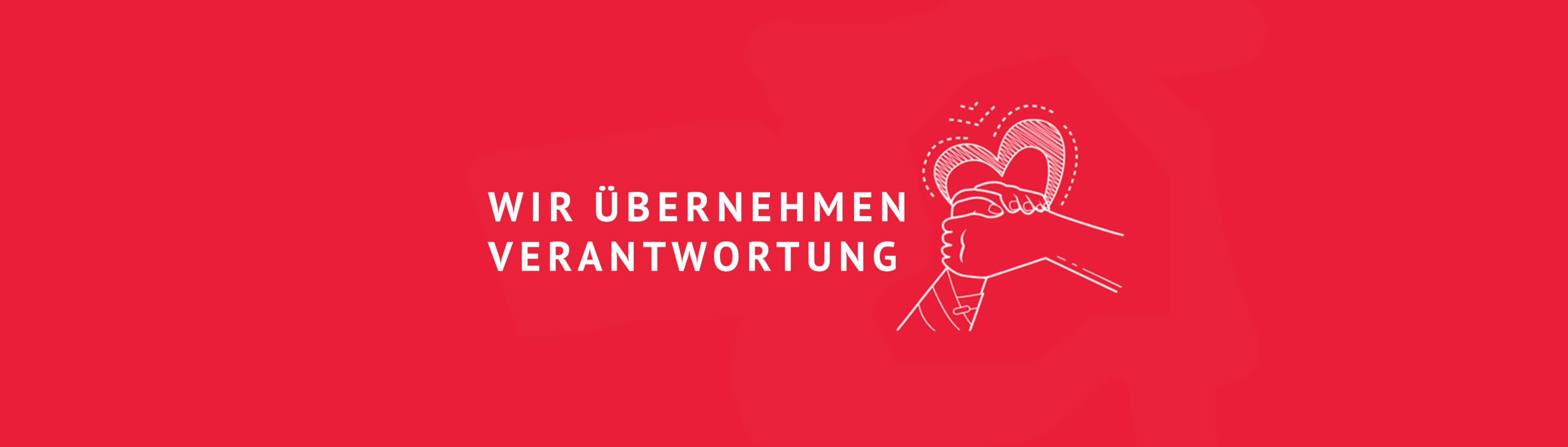 Helfende Hände vor Herz mit Schriftzug 