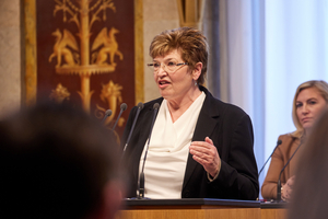 Statement von Christine Ecker, Leitung Geschäftsbereich Pflege Samariterbund Burgenland (Foto: Parlamentsdirektion/Thomas Topf)