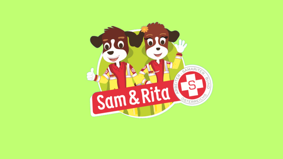 Rettungshunde Sam & Rita - grüner Hintergrund