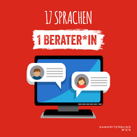 17 Sprachen, 1 Berater*in auf einem Computerbildschirm.