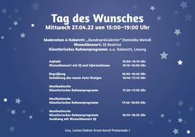 Tag des Wunsches am 27. April 2022, von 15:00 bis 19:00 Uhr.