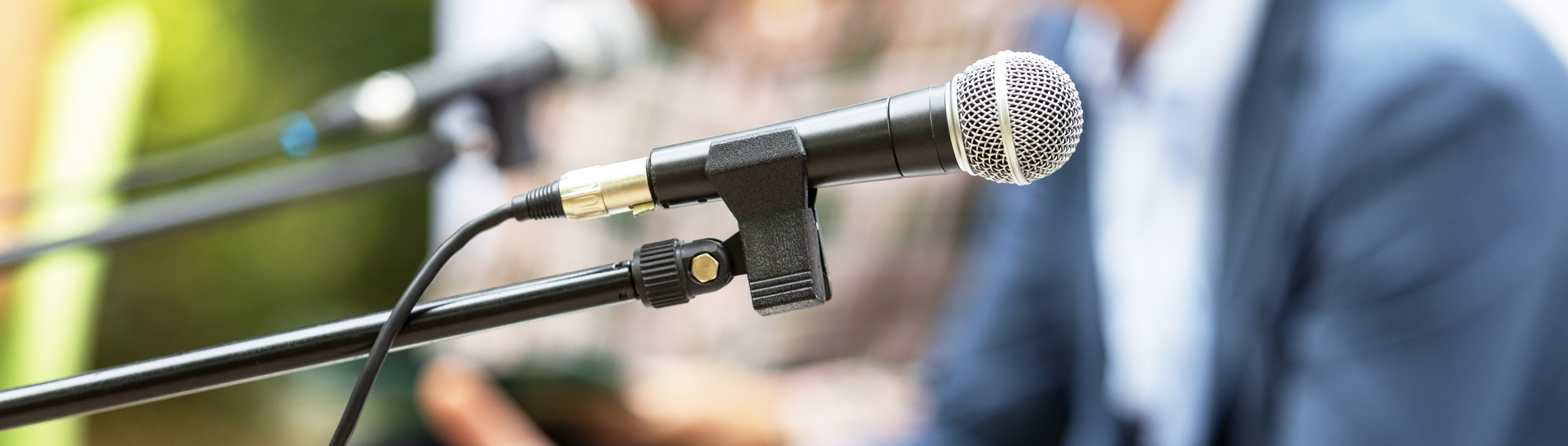 Mikrofon bei einer Pressekonferenz