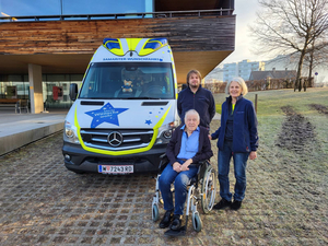 Fahrgast Peter aus Dornbirn besuchte mit dem ehrenamtlichen Wunschfahrt-Team liebe Freunde in Trofaiach.